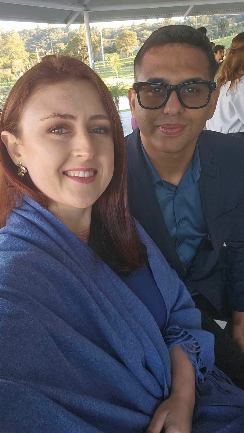 Leandro e Verenice no campo
